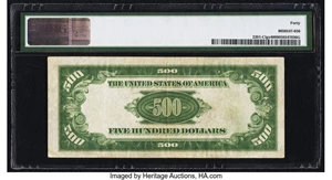 image for: Fr. 2201-C $500 1934 Light Green Seal Federal Reserve Note. PMG Extremely Fine 40....
