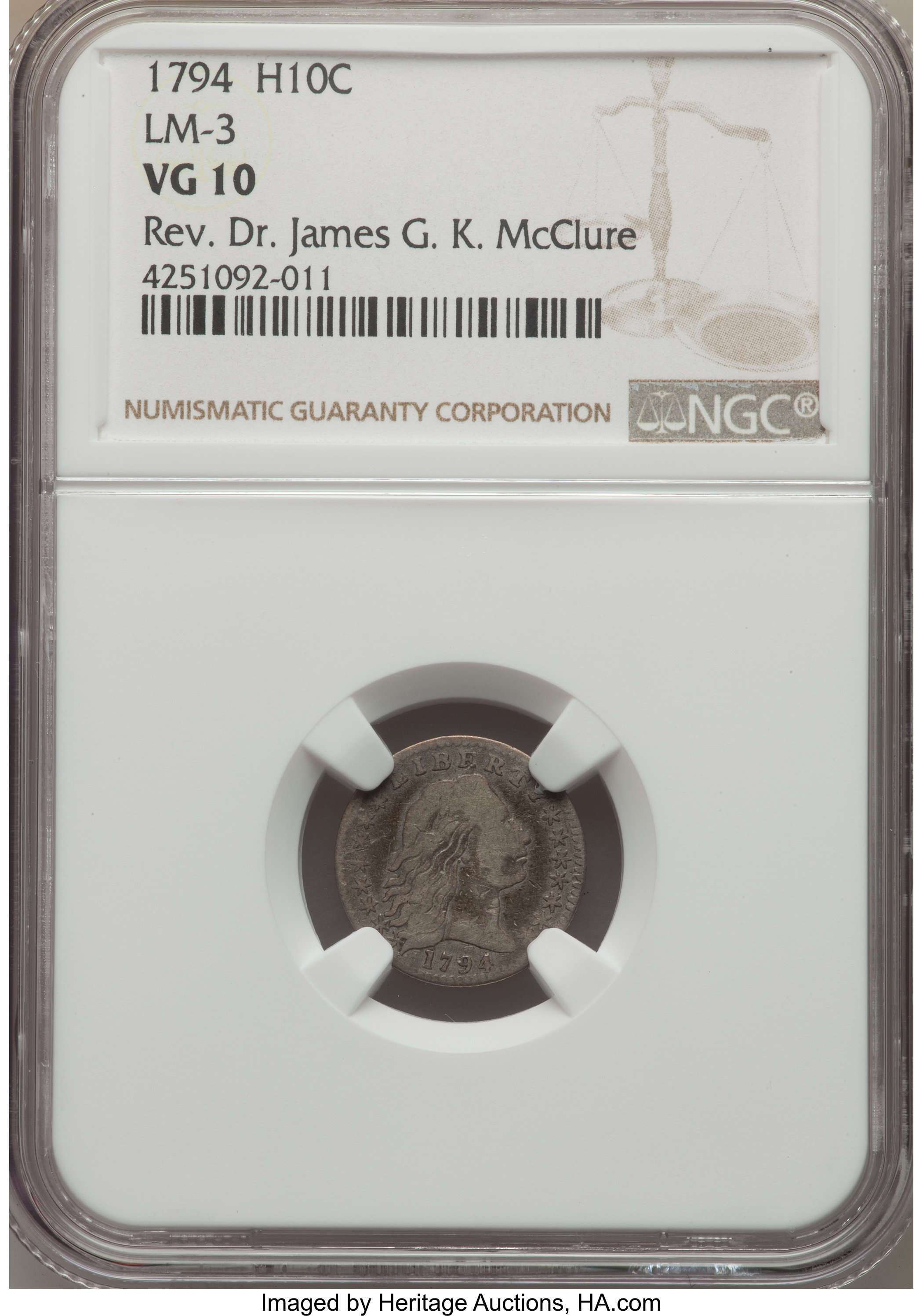 image for: 1794 H10C V-3, LM-3, R.4, VG10 NGC....