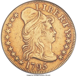 image for: 1795 $5 Small Eagle, BD-4, R.5, VF30 ANACS....