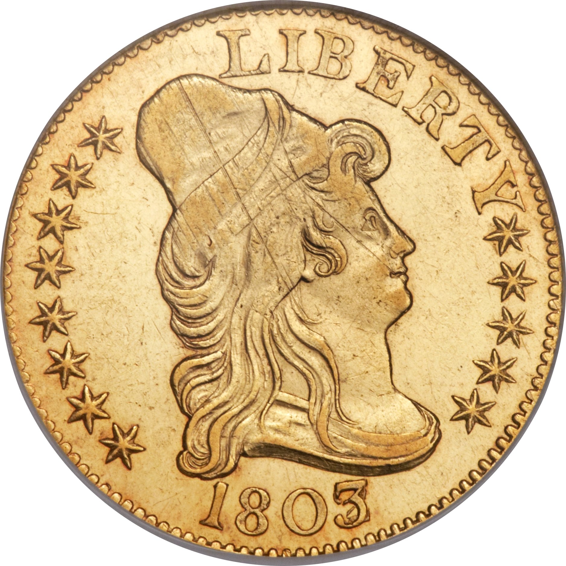 image for: 1803/2 $5 BD-1, R.4, AU58 NGC....