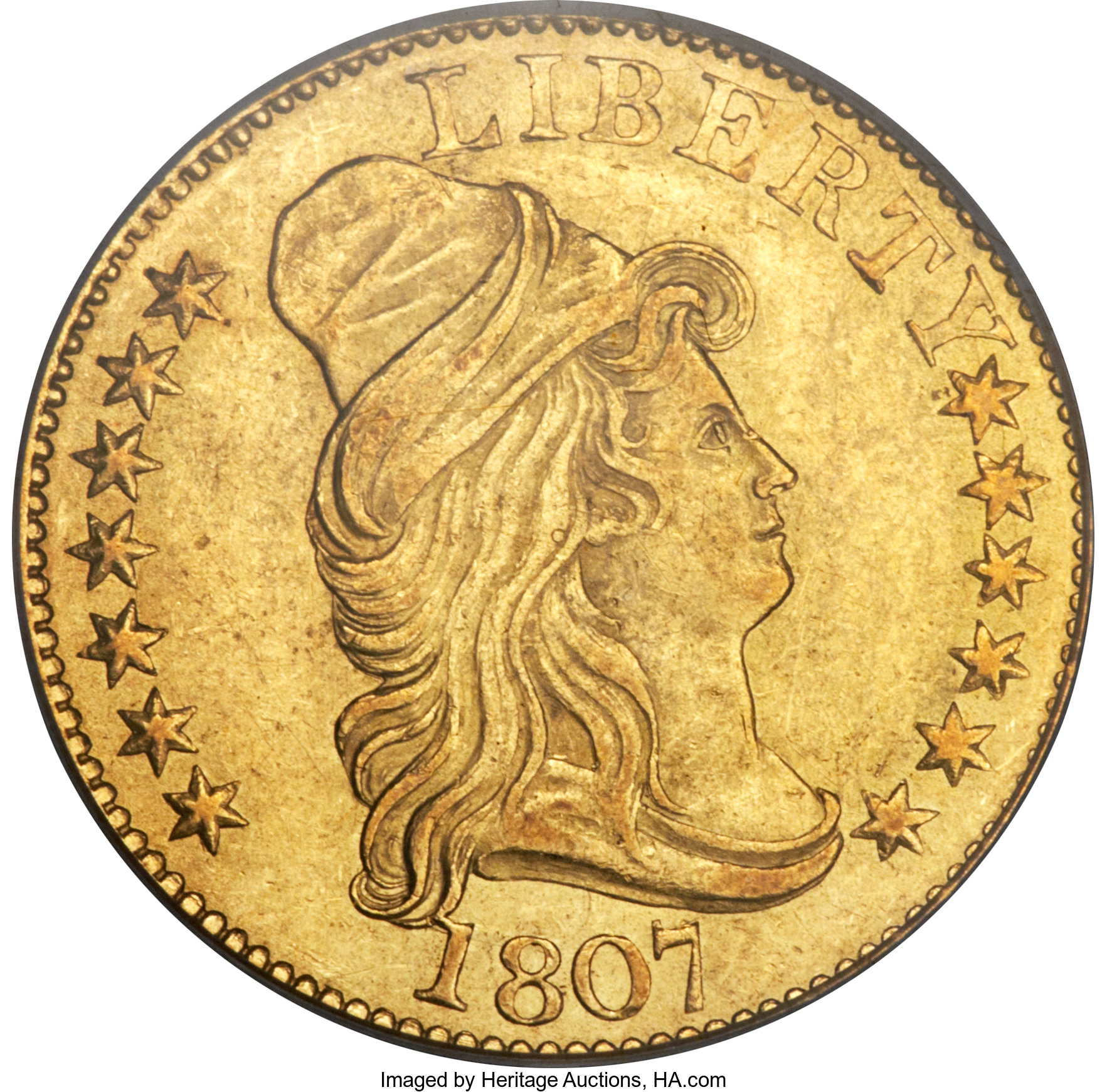 image for: 1807 $5 Bust Right, BD-1, High R.4, MS62 PCGS....