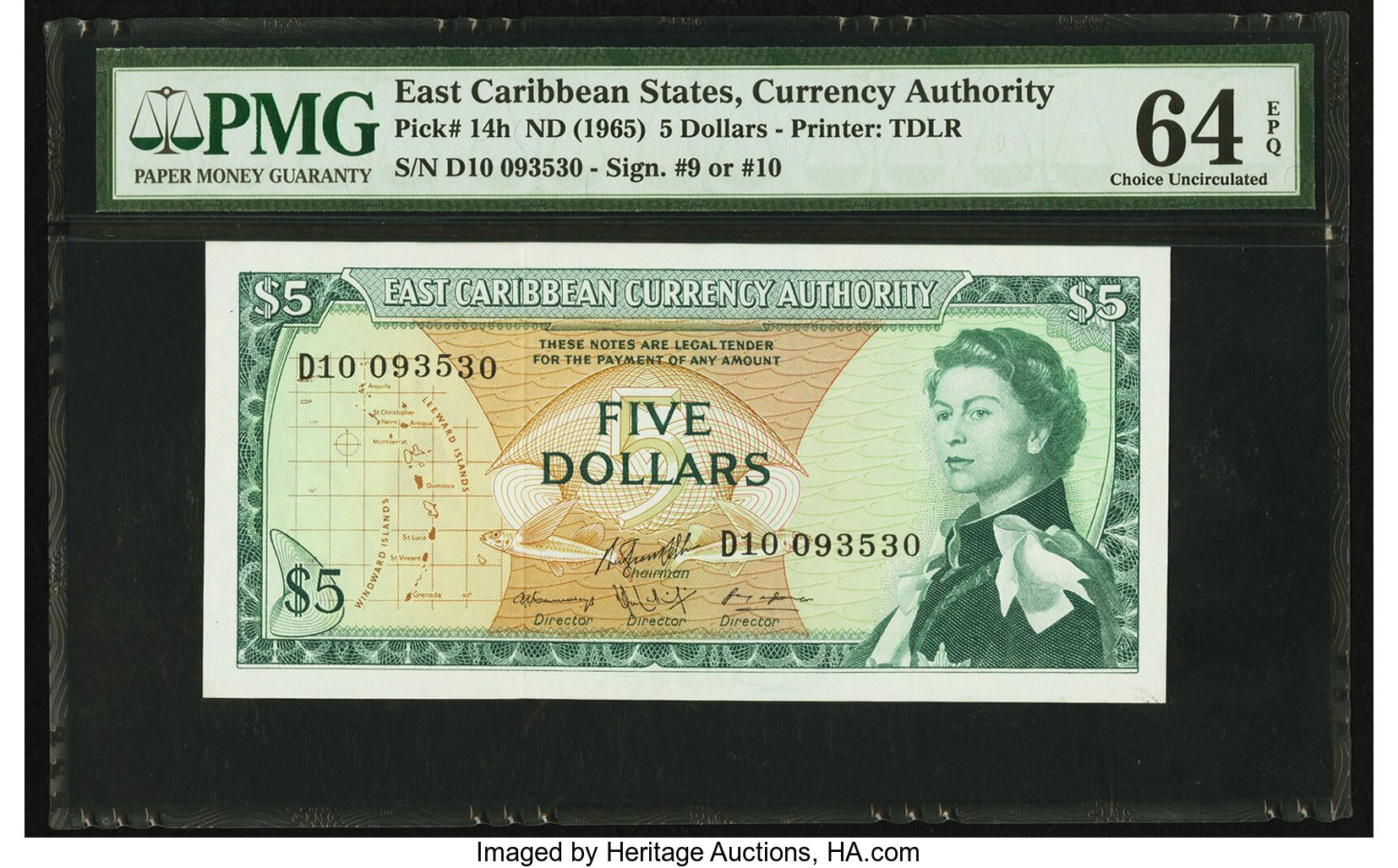 image for: East Caribbean States  5 dollars (B102ca)