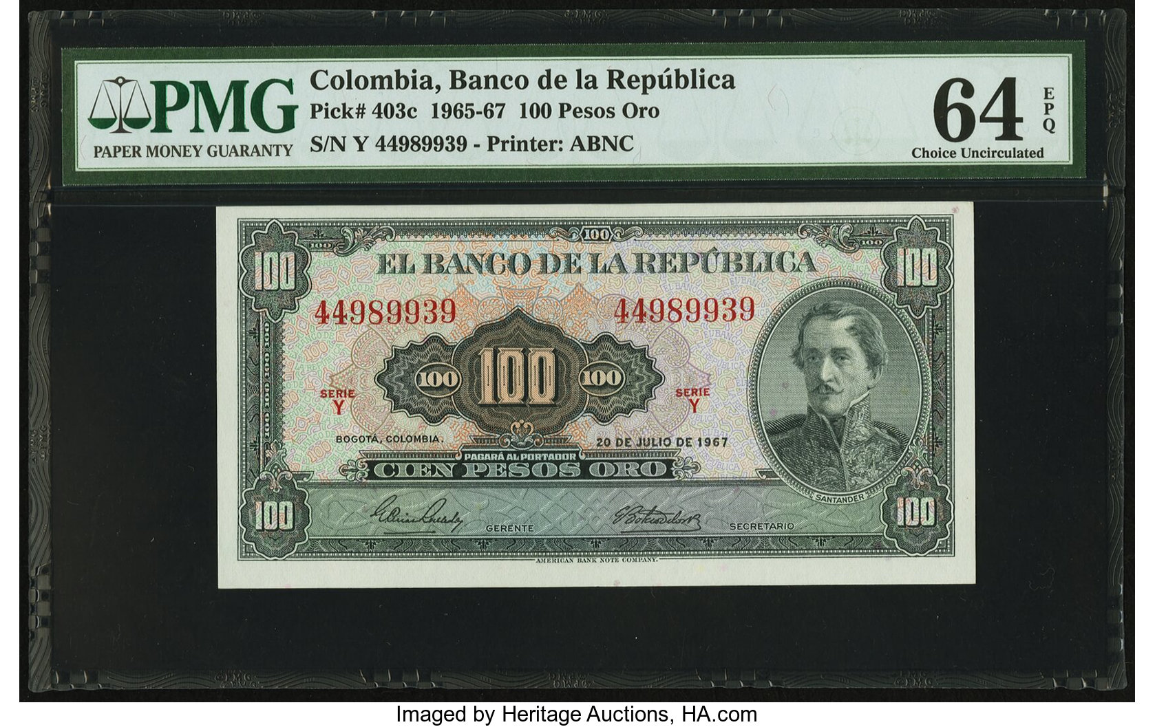 image for: Colombia  100 pesos oro(B944bs)