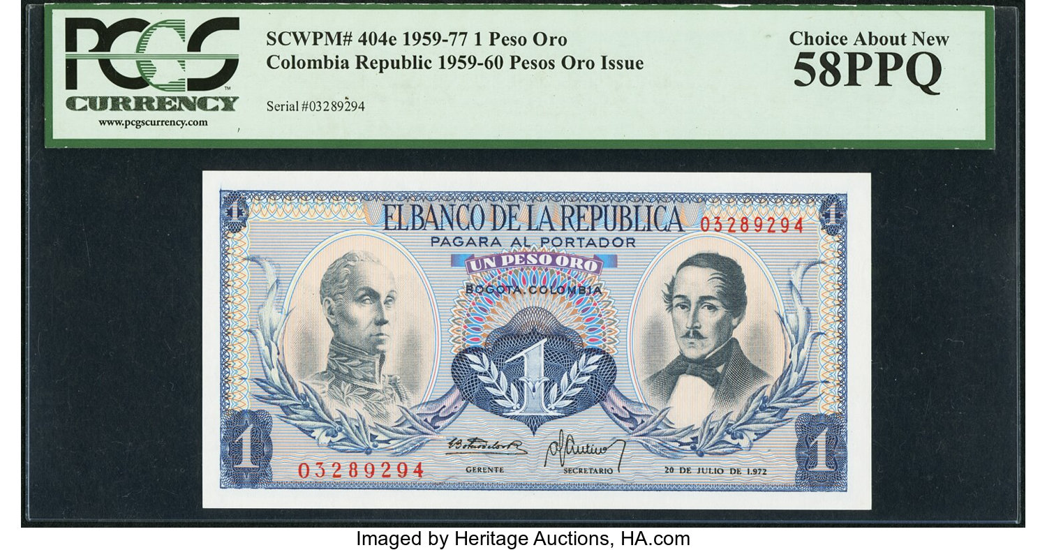 image for: Colombia  1 peso oro(B947o)