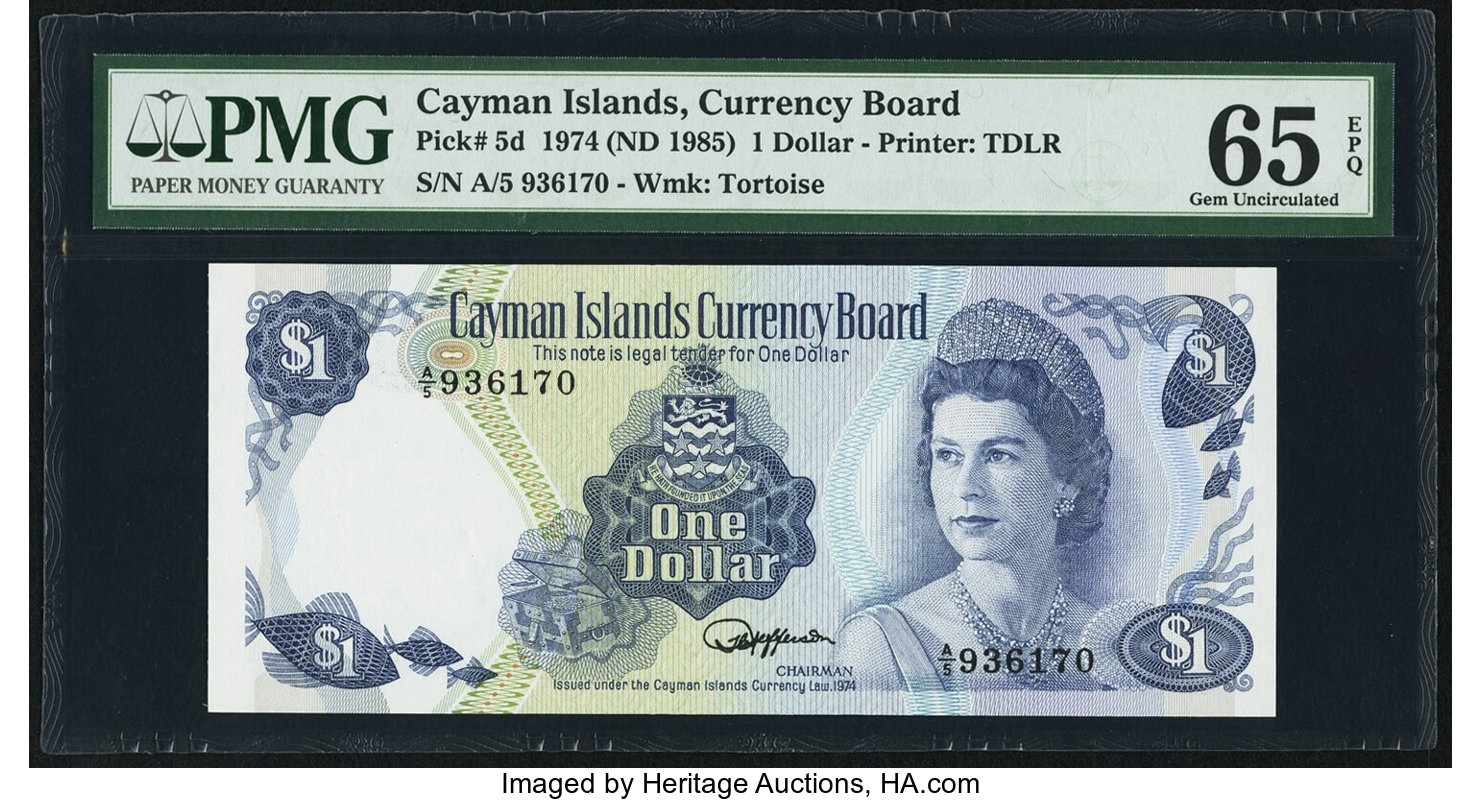 image for: Cayman Islands  1 dollar (B105a)