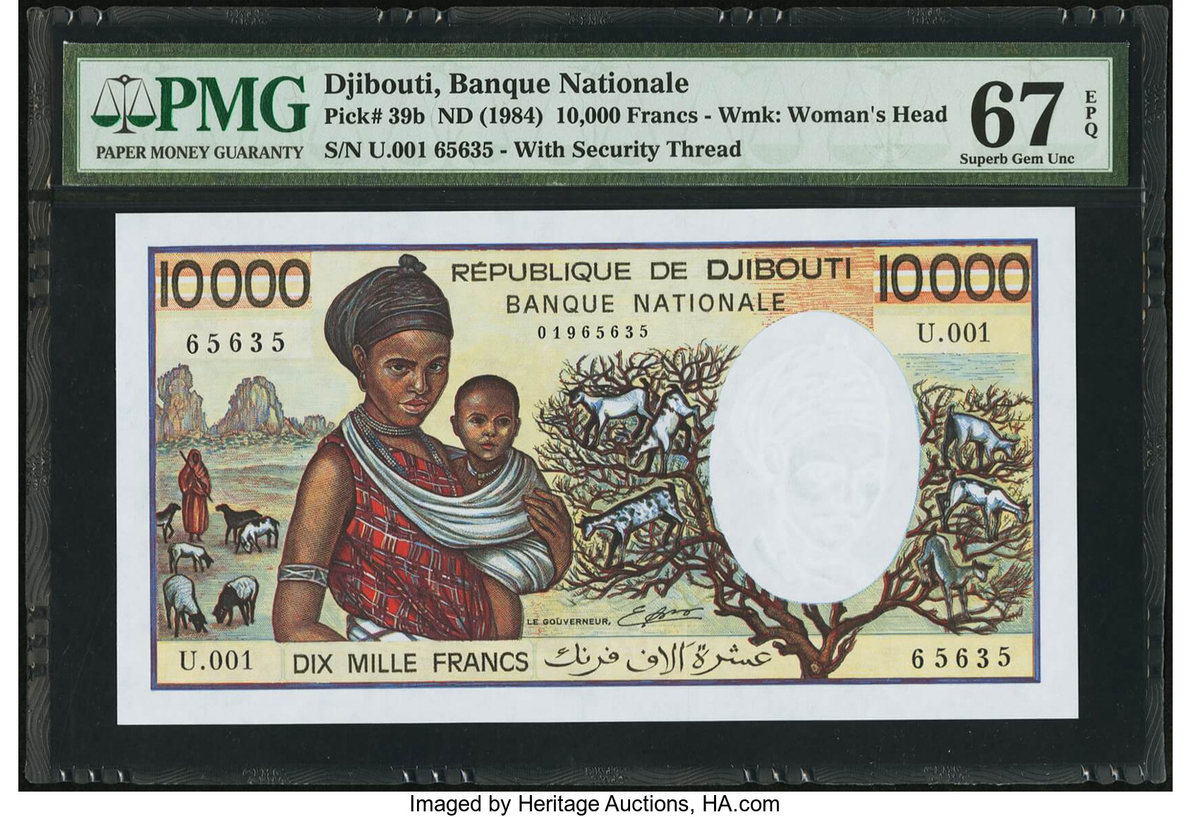 image for: Djibouti  10,000 francs (B104bs)