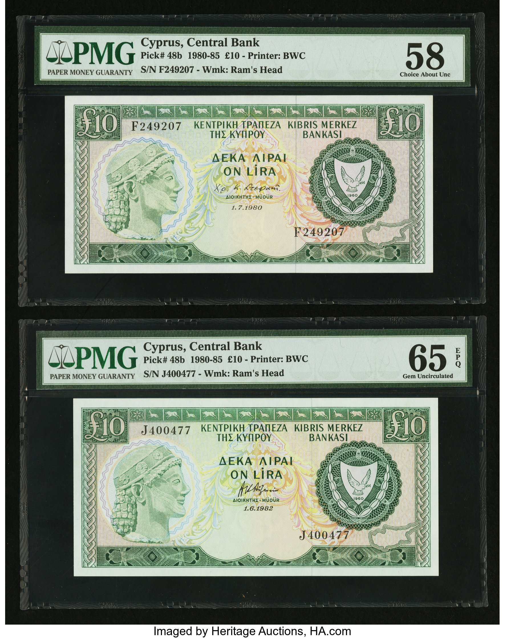 image for: Cyprus  10 pounds (B308cs)
