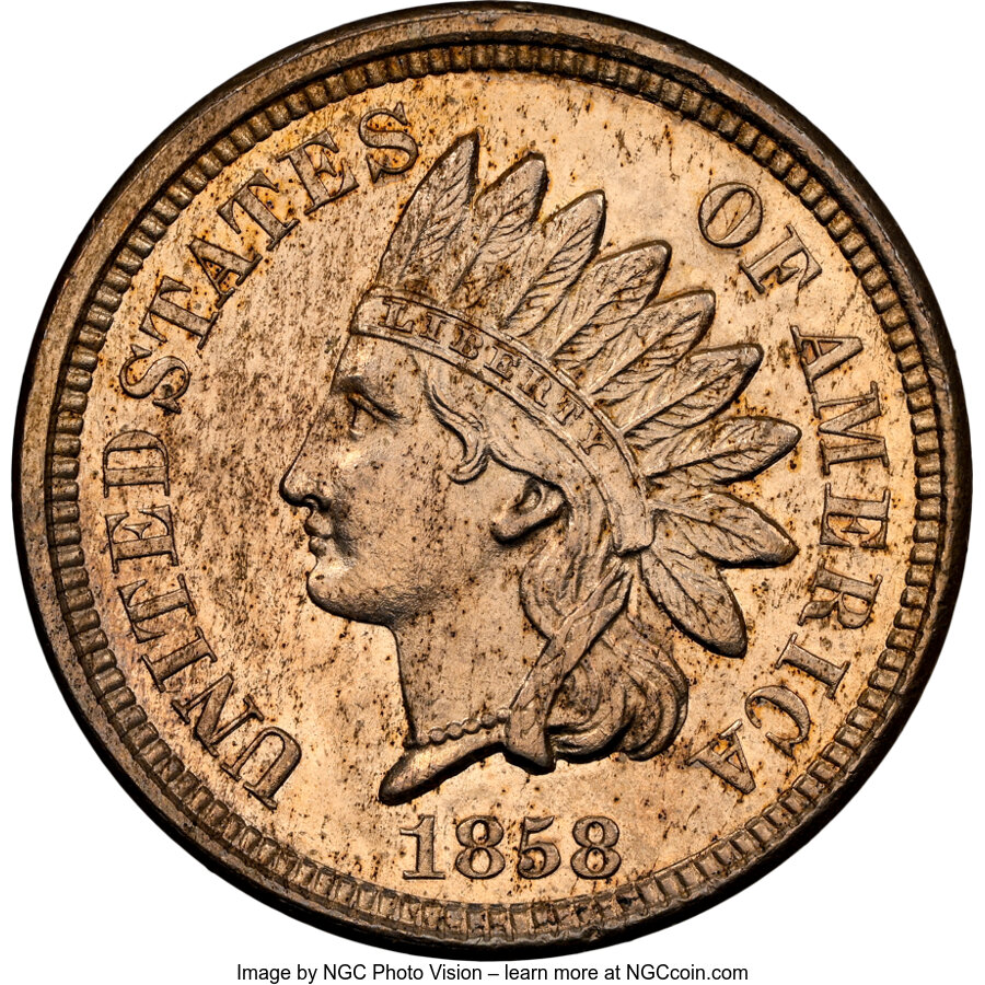 image for: 1858 P1C Indian Cent, Judd-208, Pollock-259, R.1, PR61 NGC. NGC Census: (5/58). PCGS Population: (5/128). CDN: $1,400 Whsle...