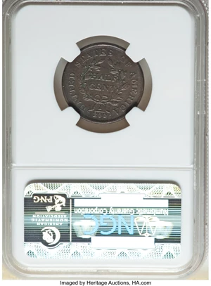 image for: 1804 1/2 C Plain 4, No Stems, C-13, B-10, R.1, AU58 NGC. NGC Census: (42/37). PCGS Population: (2/12). CDN: $750 Whsle. Bid...