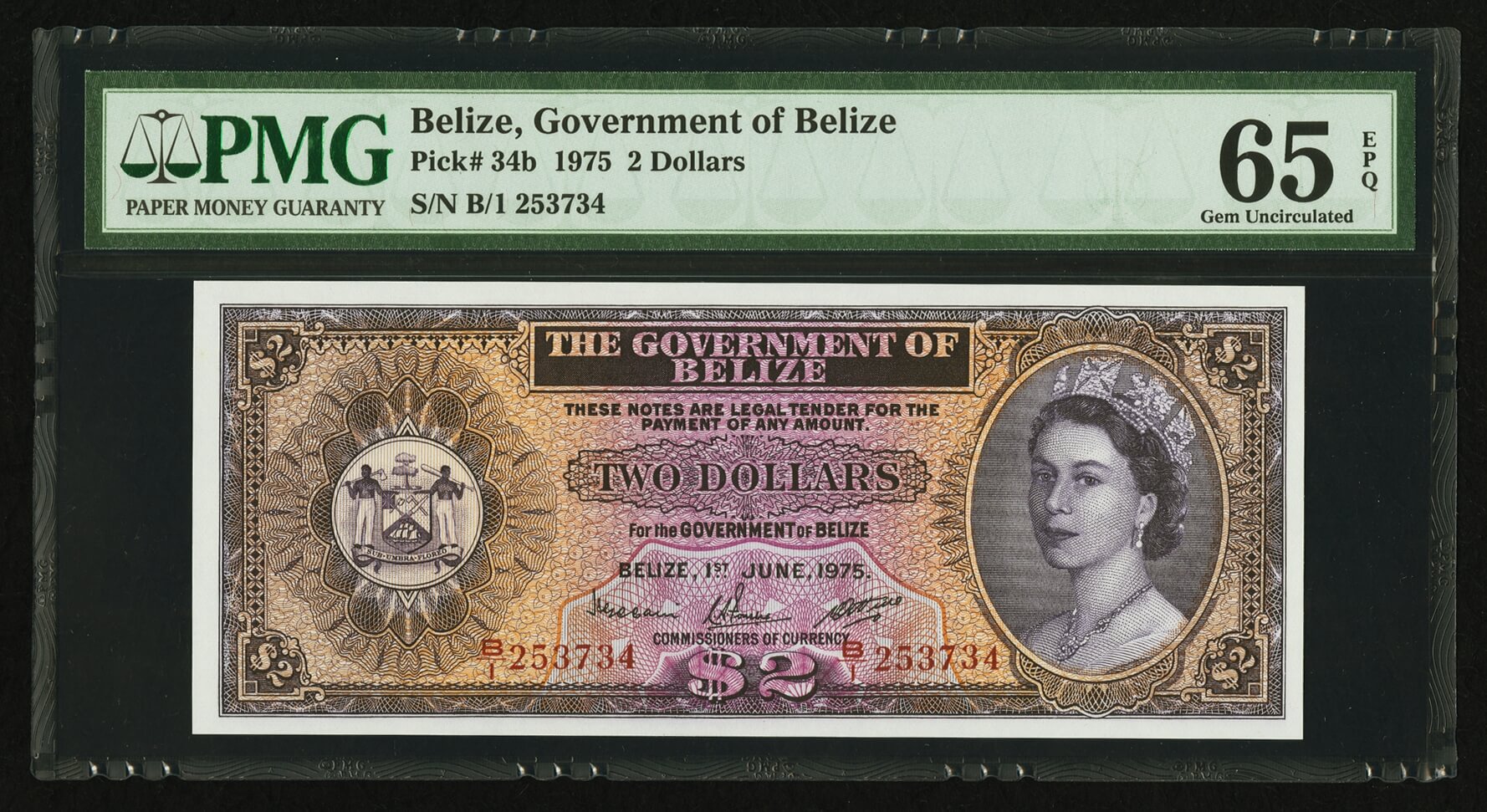 image for: Belize  2 dollars (B102c)
