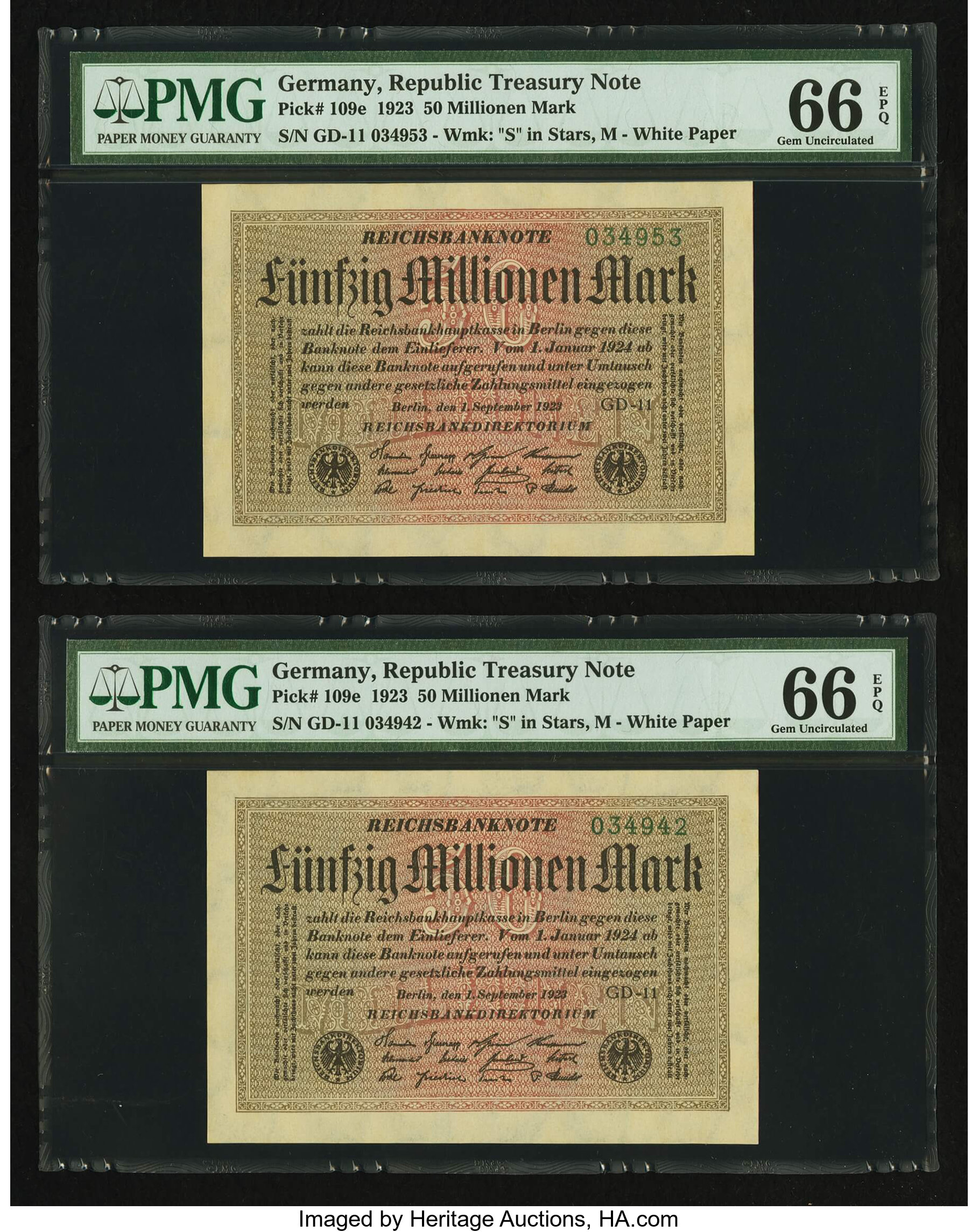 image for: Germany  f?nfzig millionen -50,000,000- mark (B266cs)