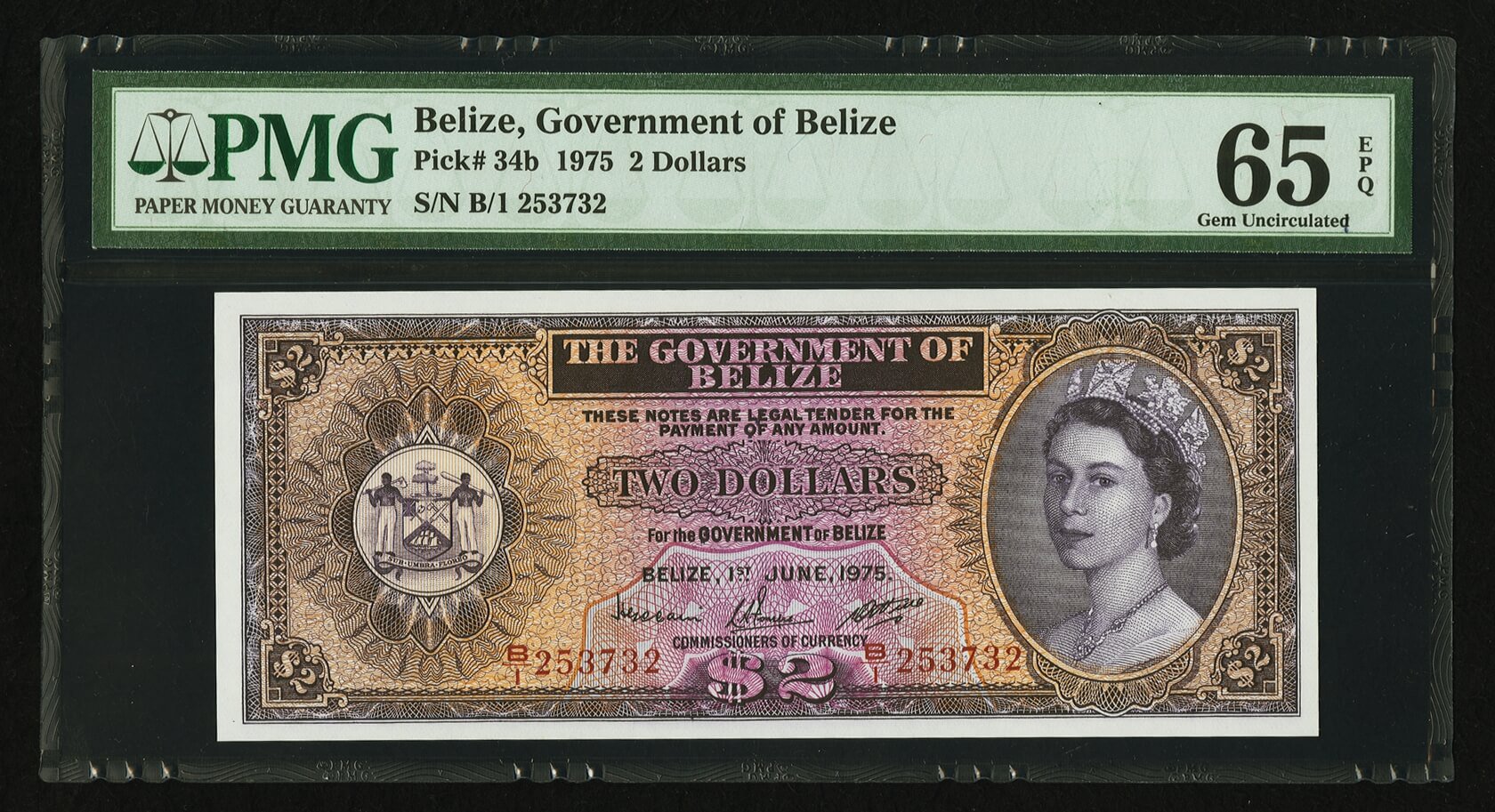image for: Belize  2 dollars (B102c)