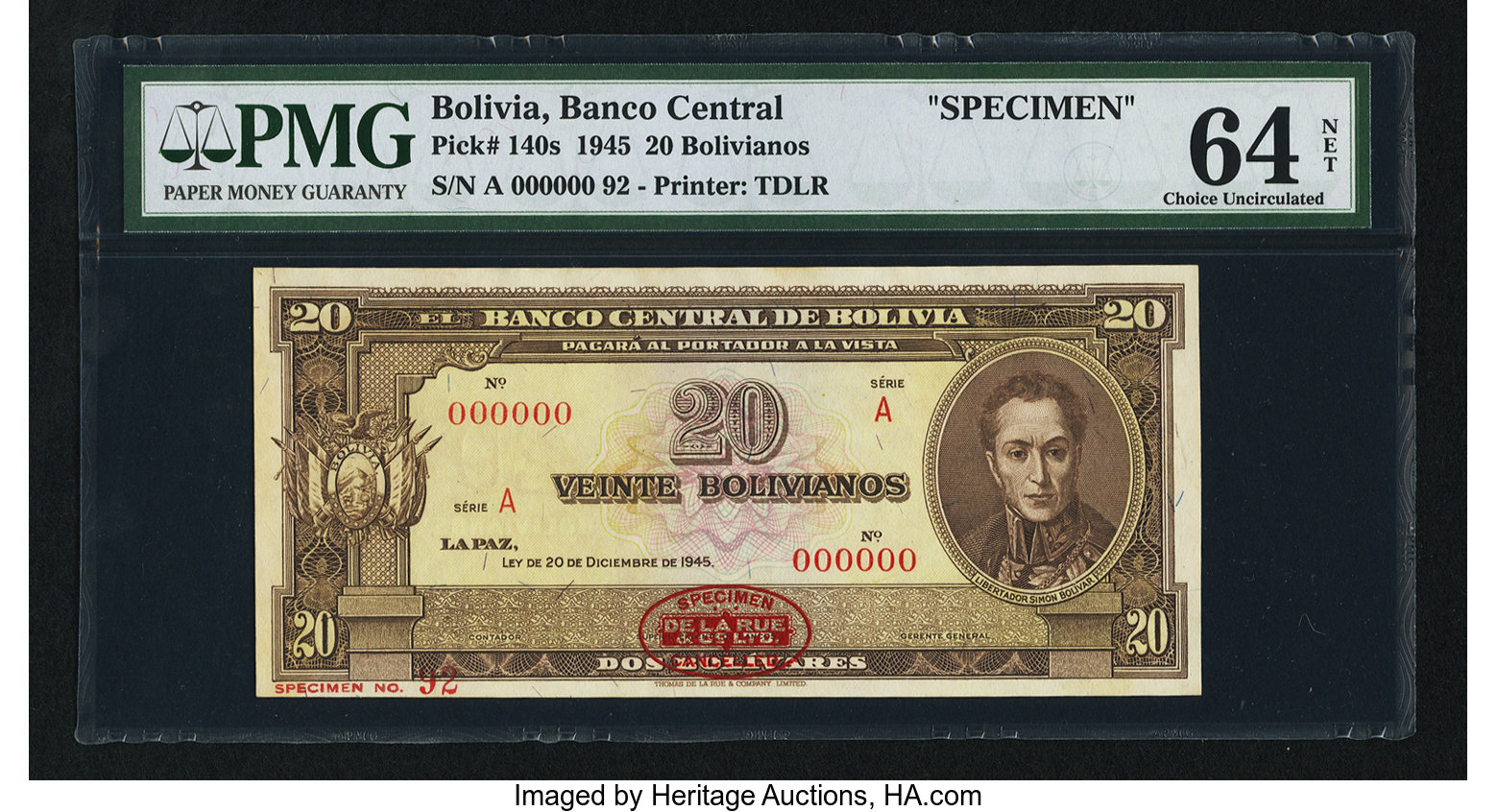 image for: Bolivia  20 bolivianos = 2 bol?vares(B329b)