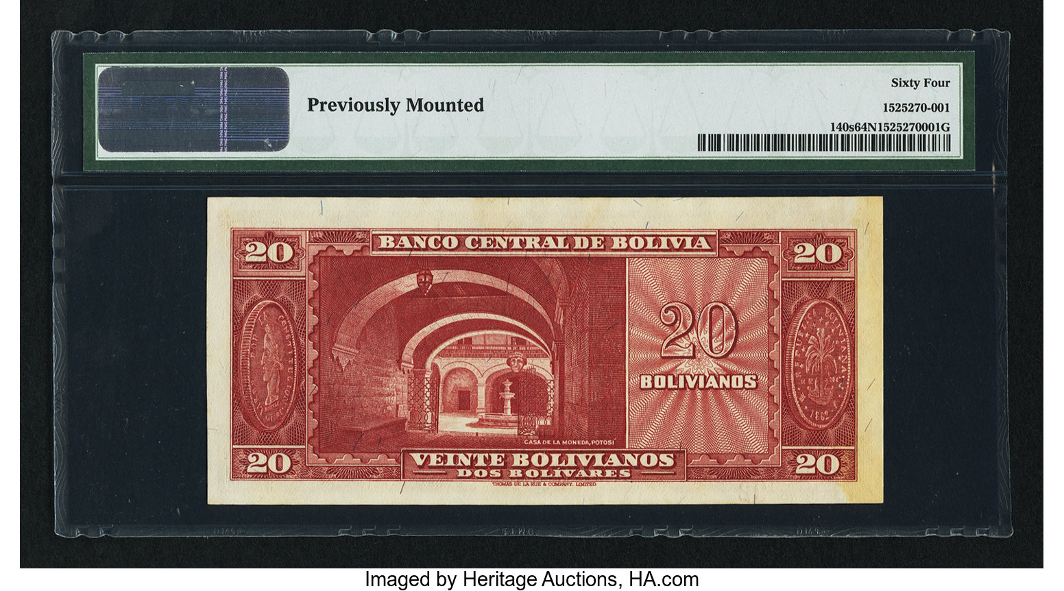 image for: Bolivia  20 bolivianos = 2 bol?vares(B329s1)