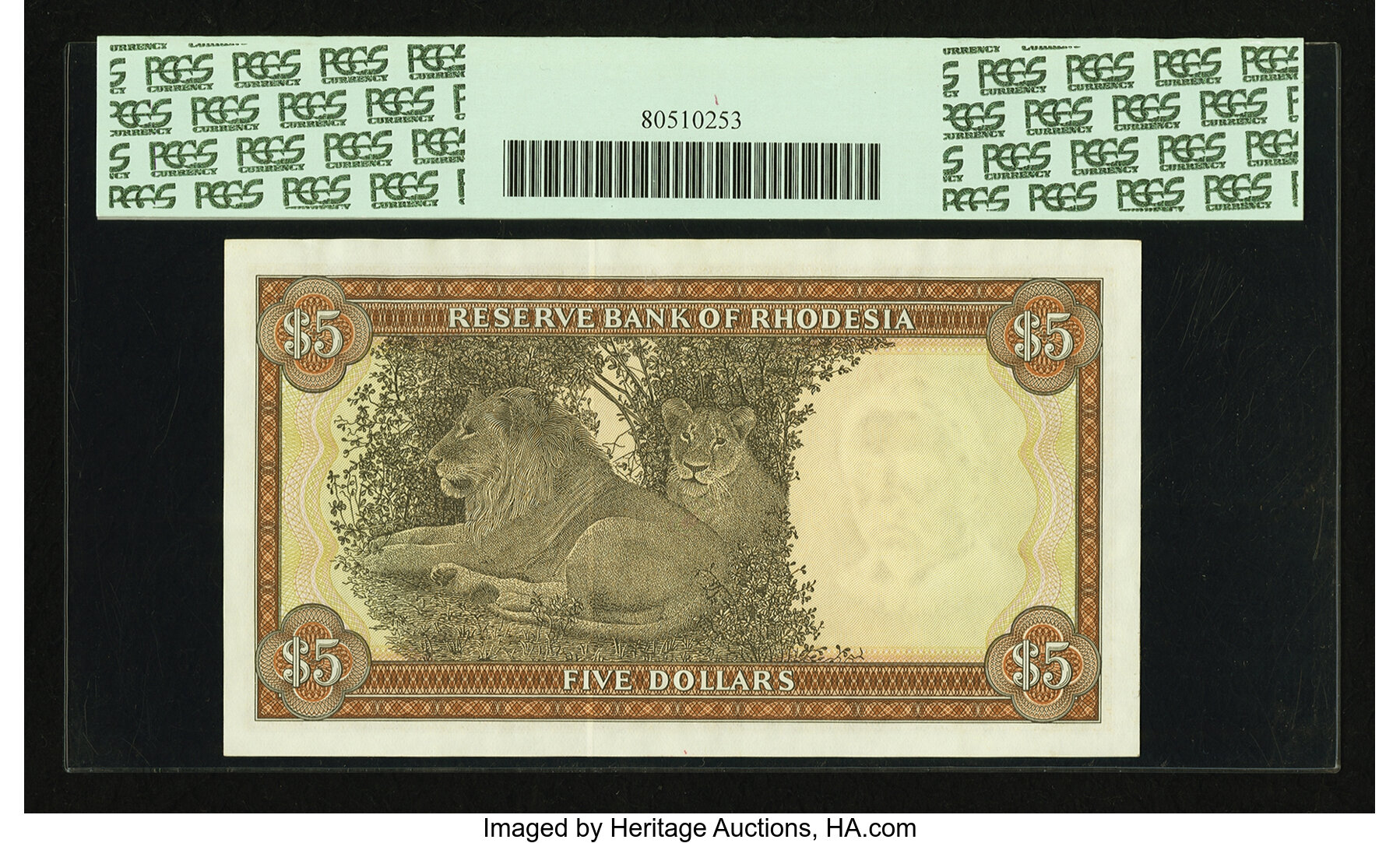 image for: Rhodesia  5 dollars(B109a)