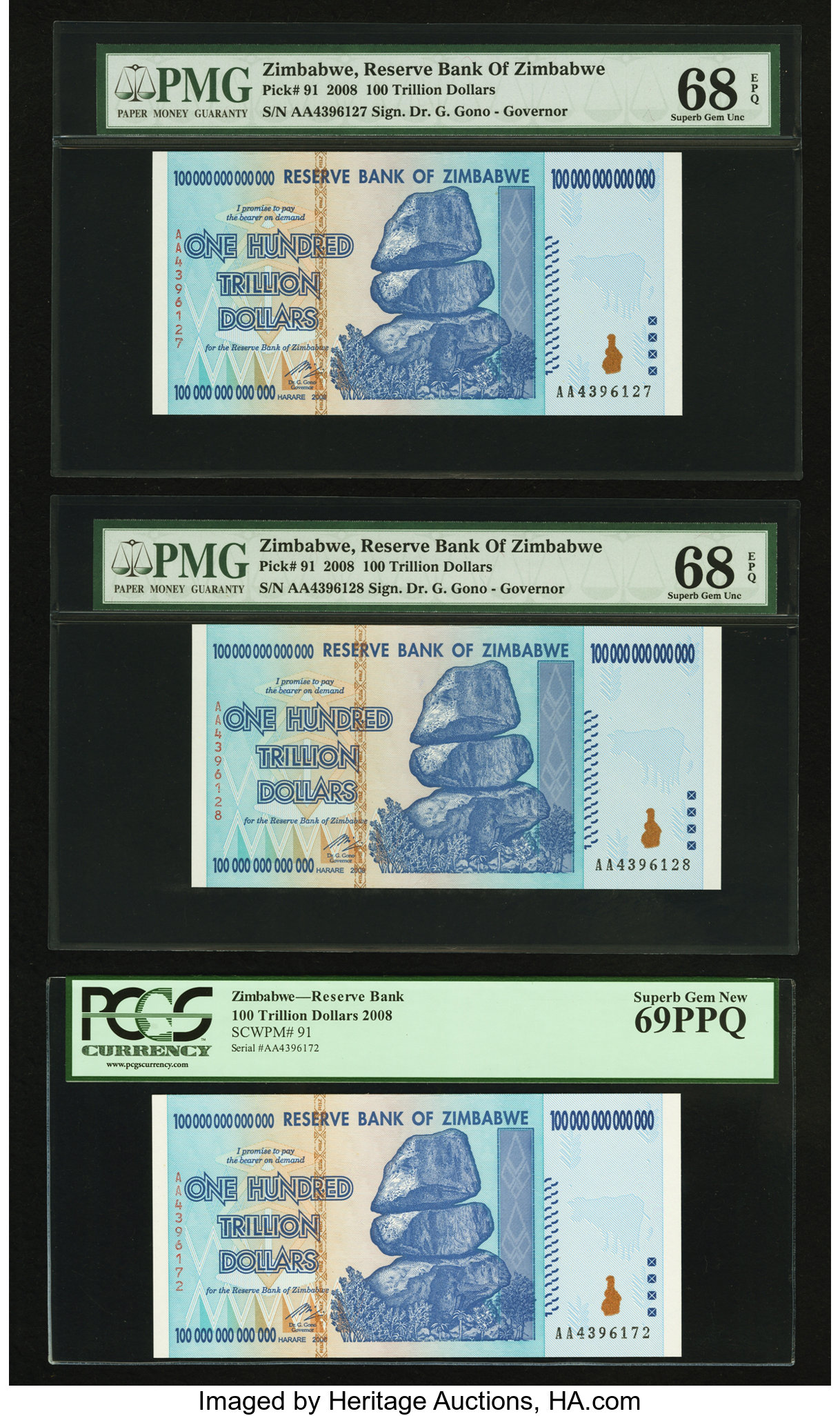 image for: Zimbabwe  100,000,000,000,000 dollars (B182az)