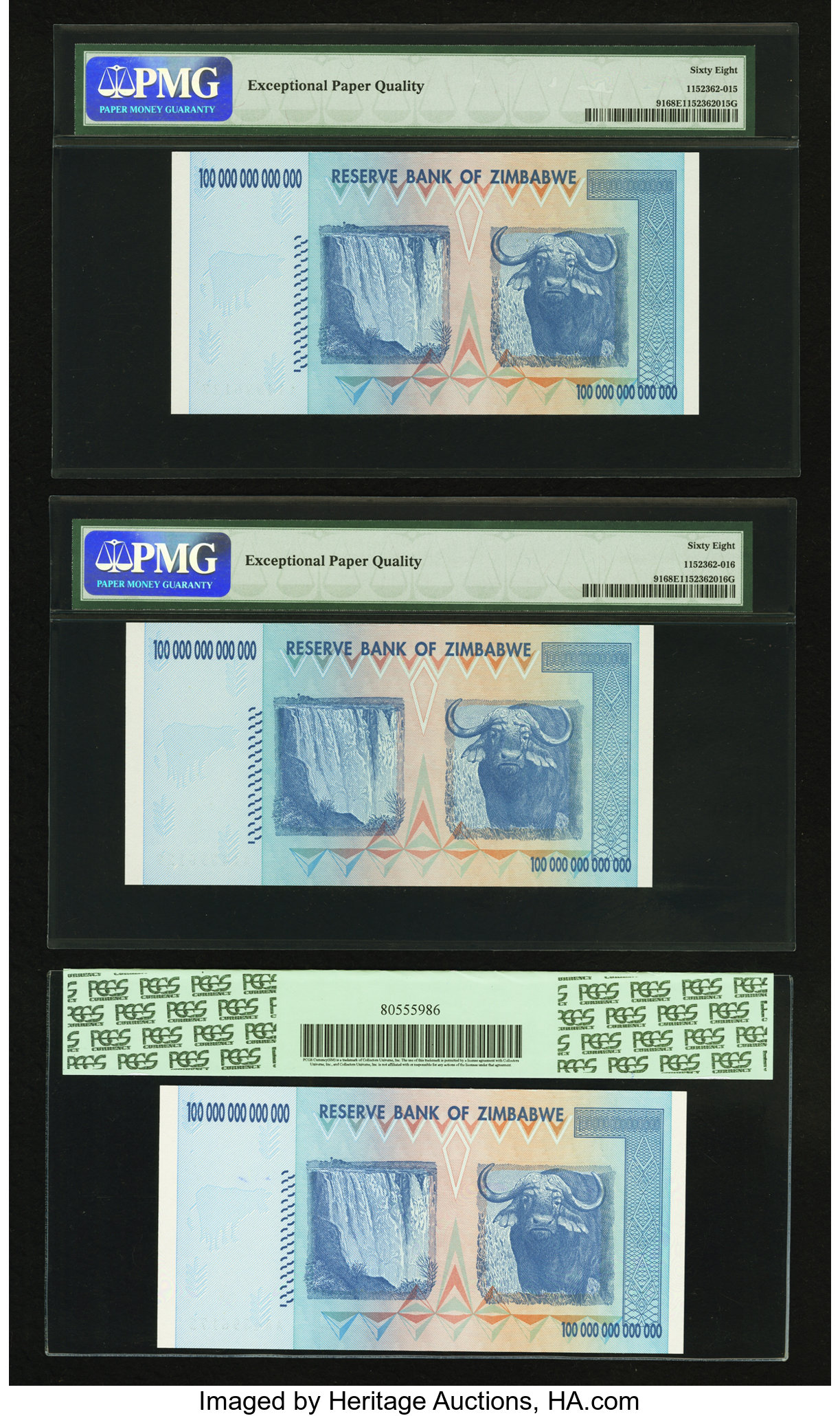 image for: Zimbabwe  100,000,000,000,000 dollars (B182a)