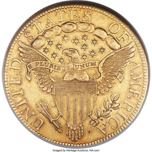 image for: 1797 $10 Large Eagle, BD-4, High R.4, AU58 NGC....