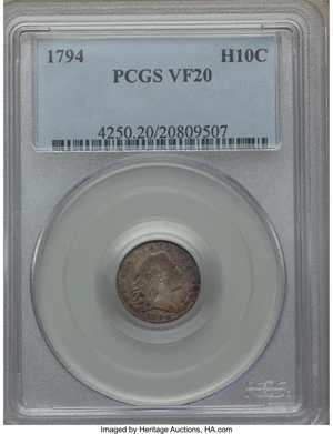 image for: 1794 H10C V-3, LM-3, R.4, VF20 PCGS....