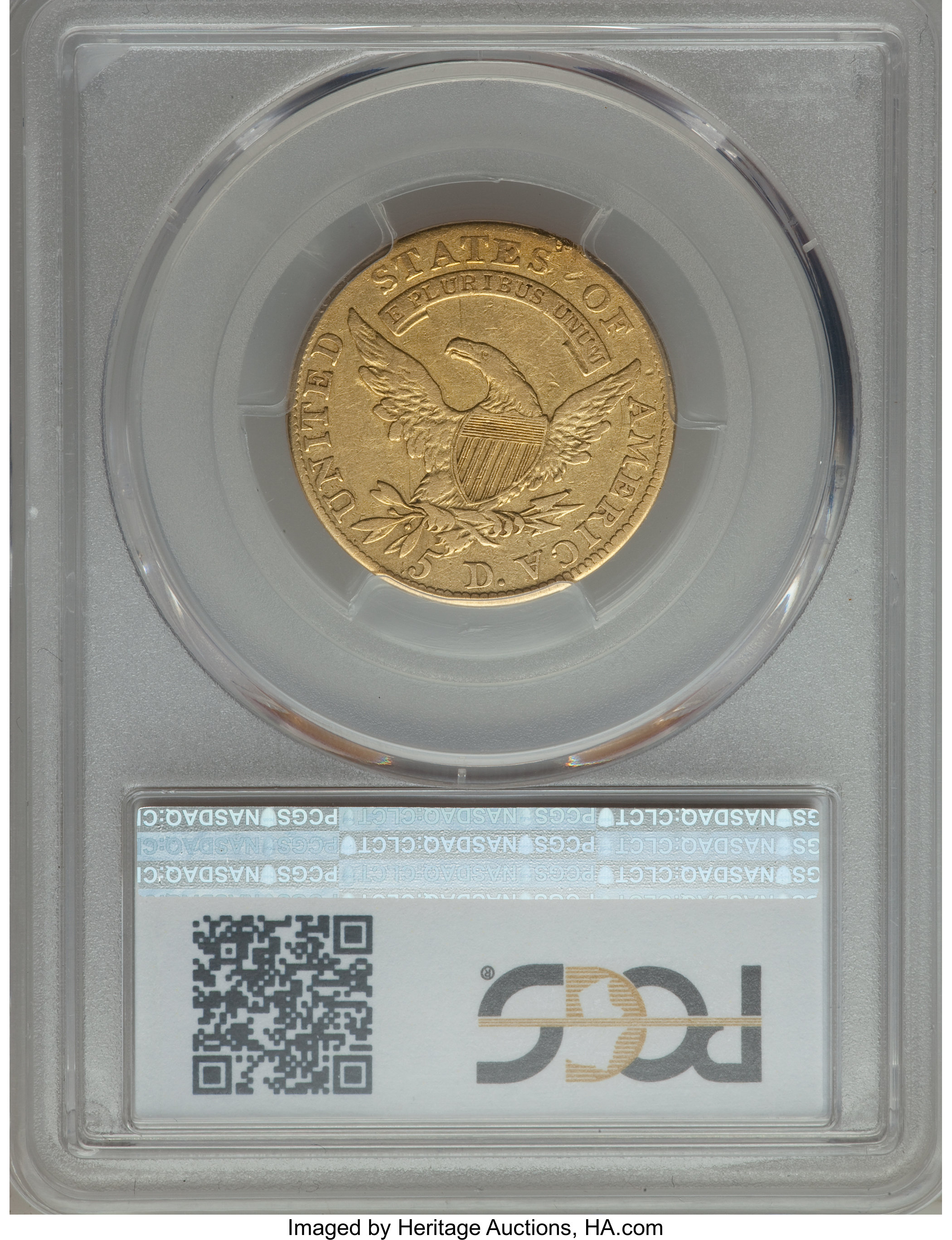 image for: 1808 $5 Wide 5D, BD-4, High R.3, VF30 PCGS....