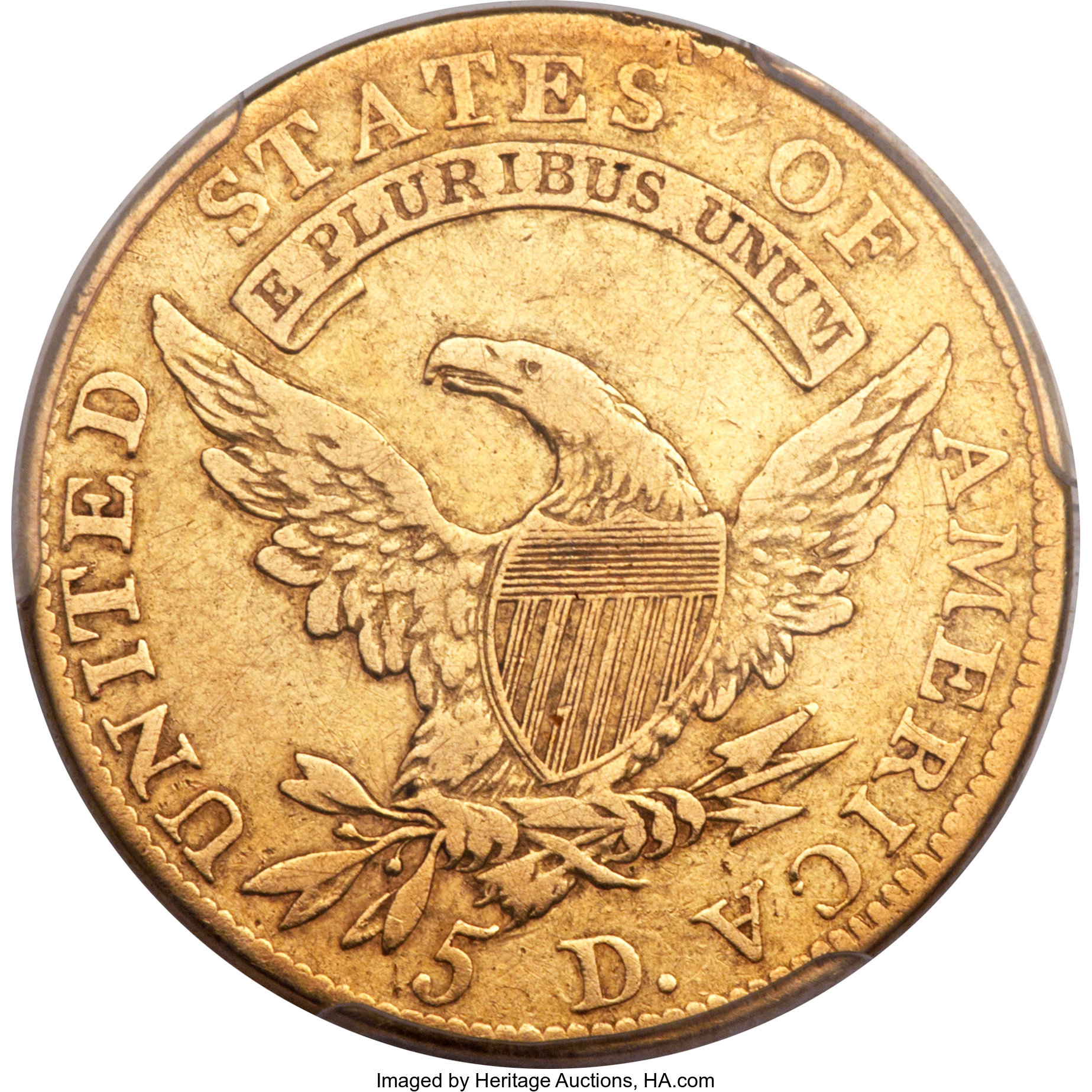 image for: 1808 $5 Wide 5D, BD-4, High R.3, VF30 PCGS....