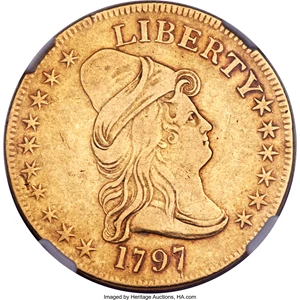 image for: 1797 $10 Large Eagle, BD-4, High R.4, VF25 NGC....