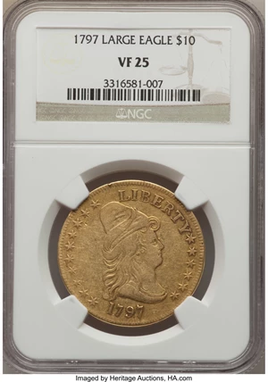 image for: 1797 $10 Large Eagle, BD-4, High R.4, VF25 NGC....