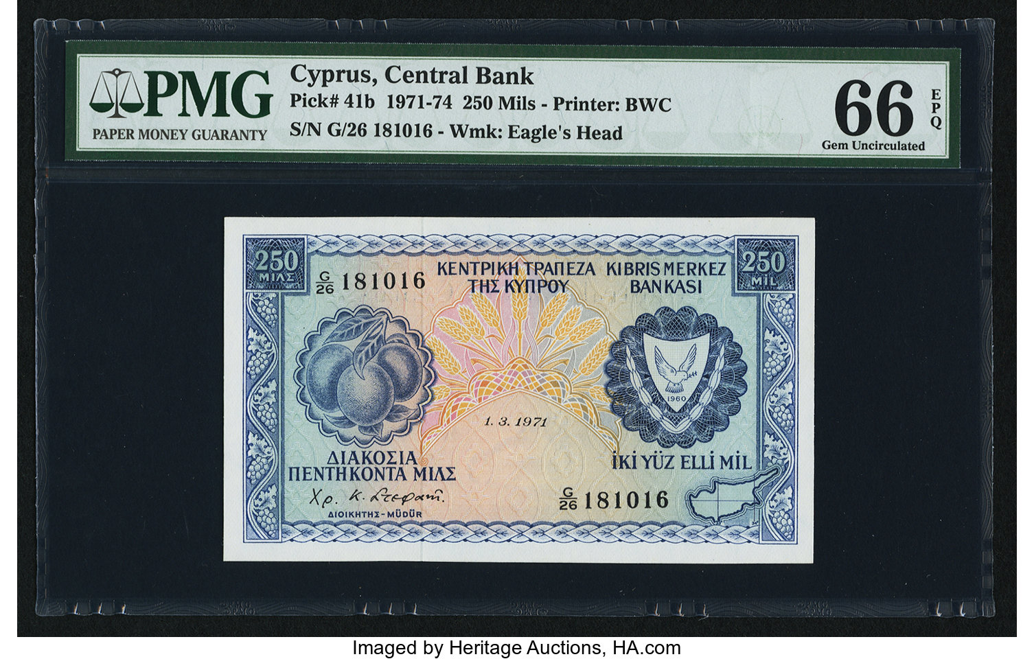 image for: Cyprus  250 mils (B301r)