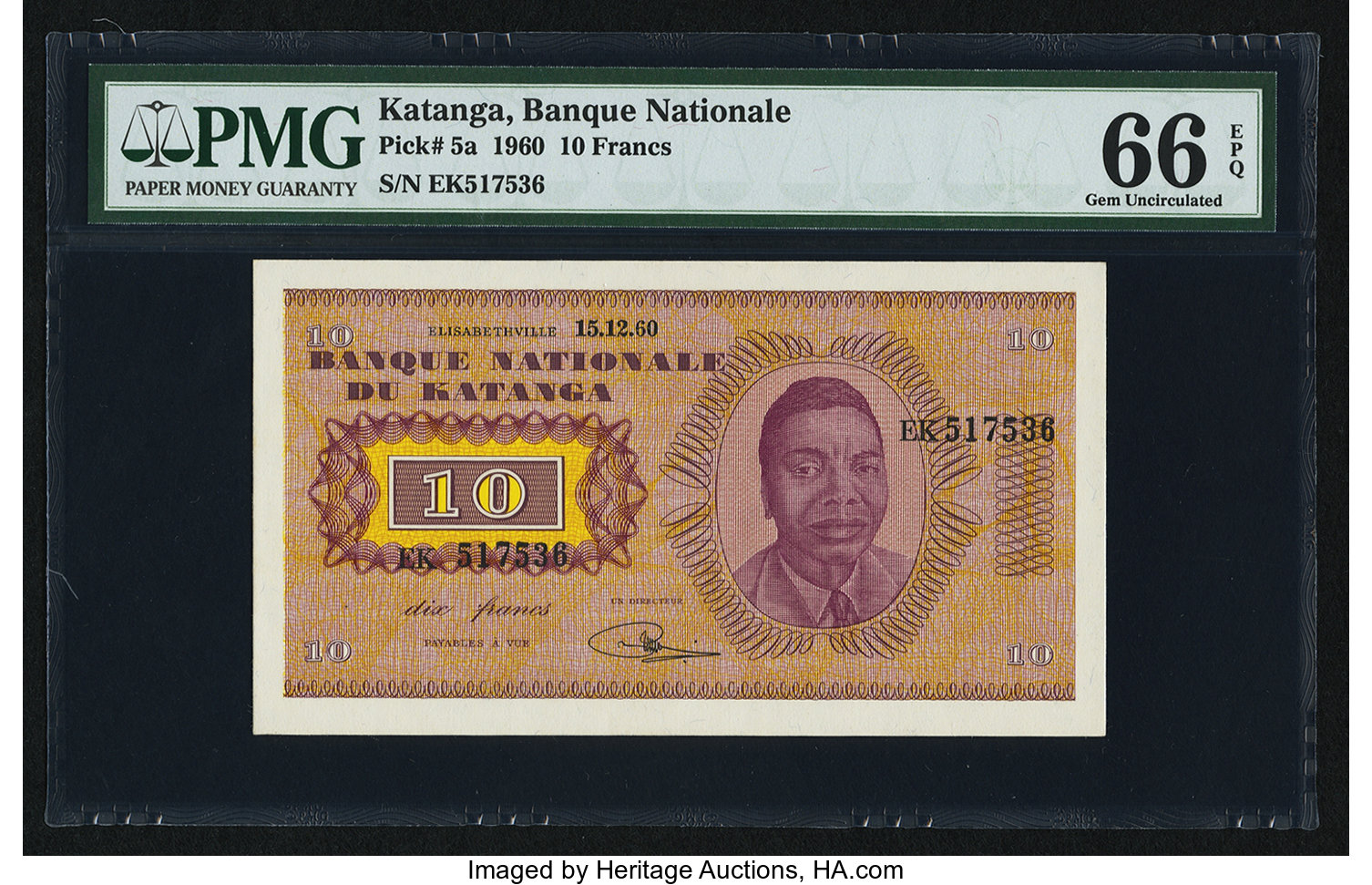 image for: Katanga  10 francs(B201aw)