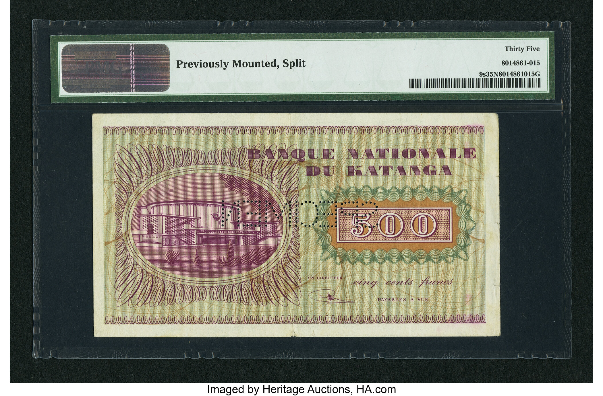 image for: Katanga  500 francs(B207a)