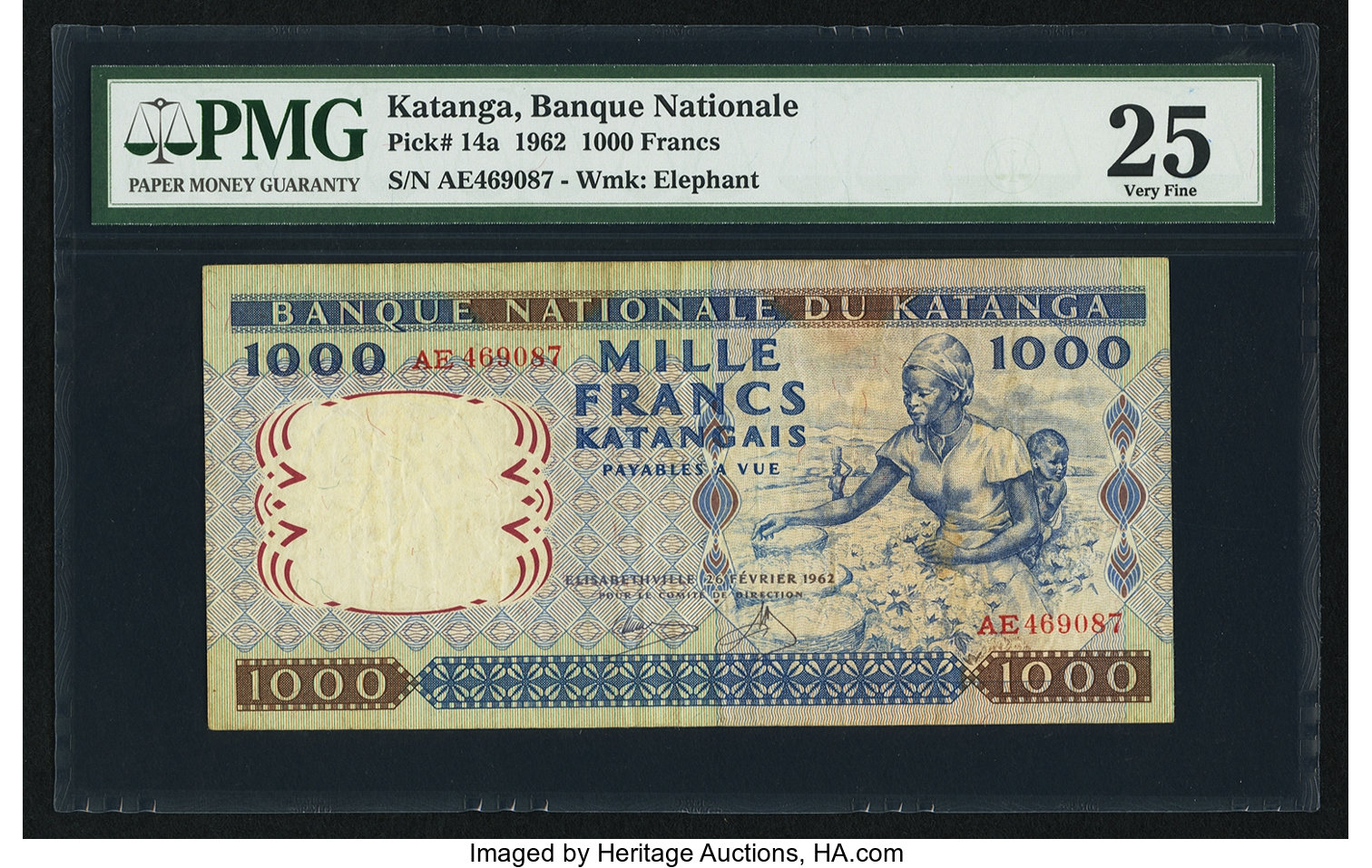image for: Katanga  1,000 francs(B211a)