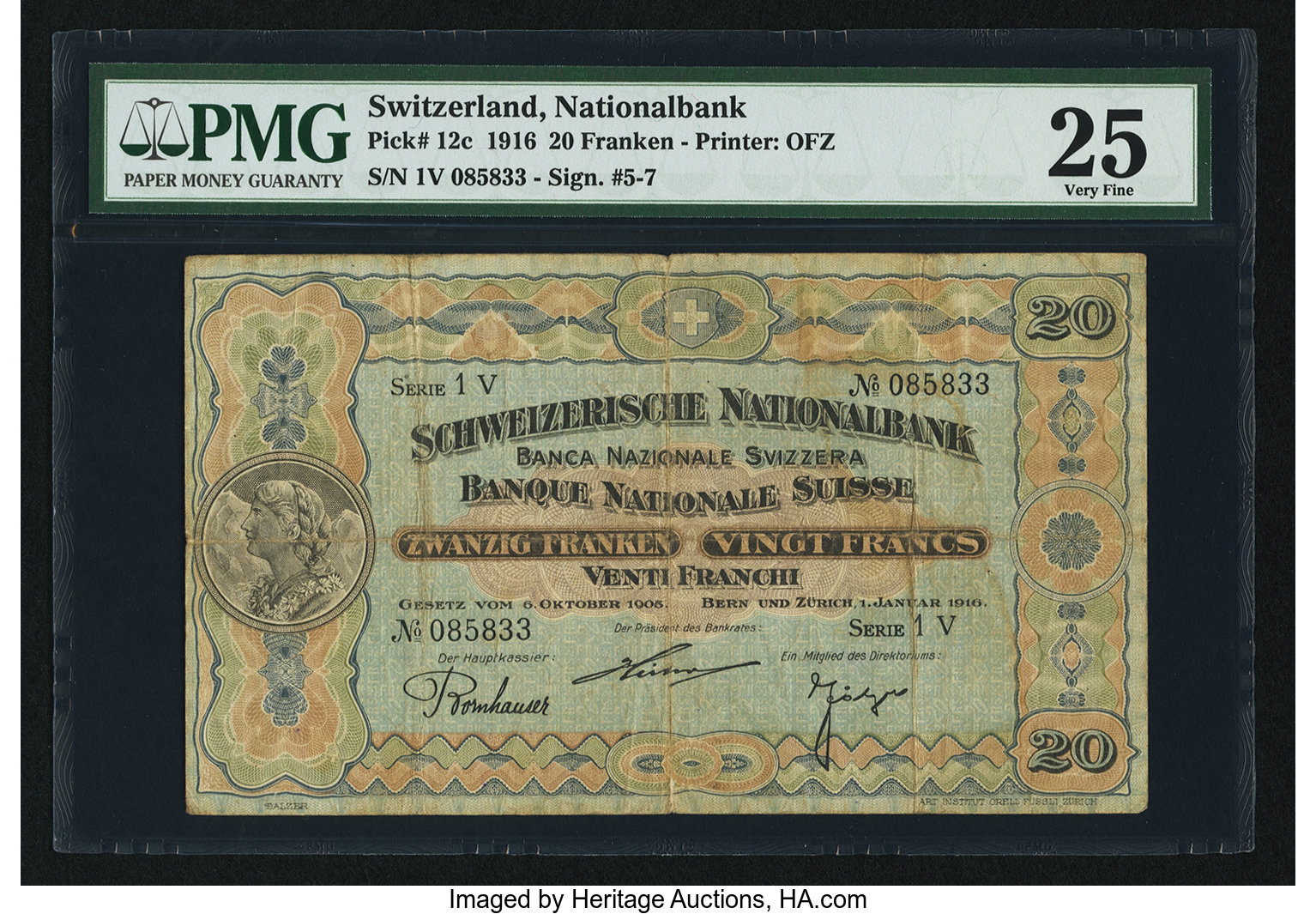 image for: Switzerland  20 francs (B307et)