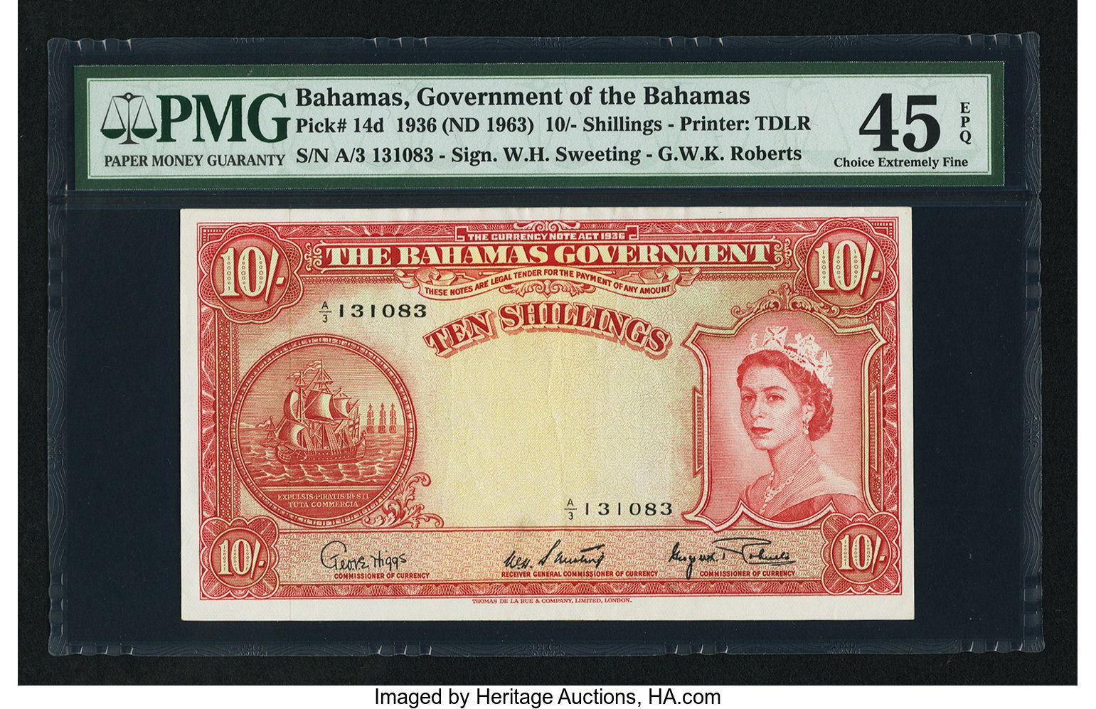 image for: Bahamas  10 shillings(B113ds)