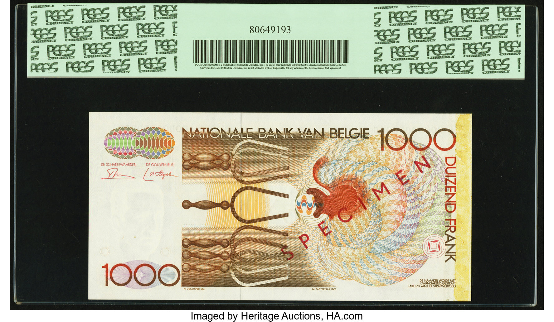 image for: Belgium  1,000 francs (B587b)