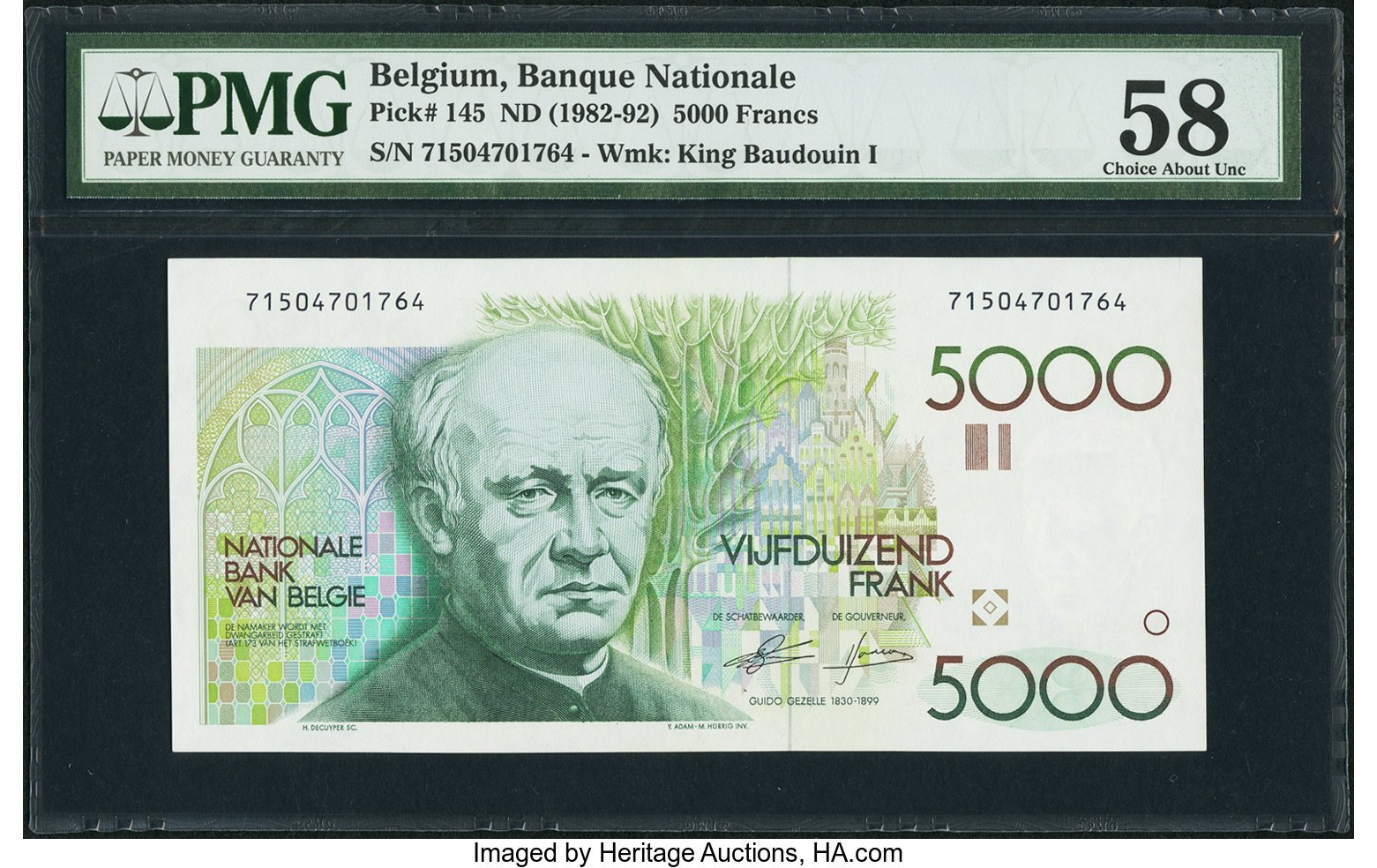 image for: Belgium  5,000 francs (B588b)
