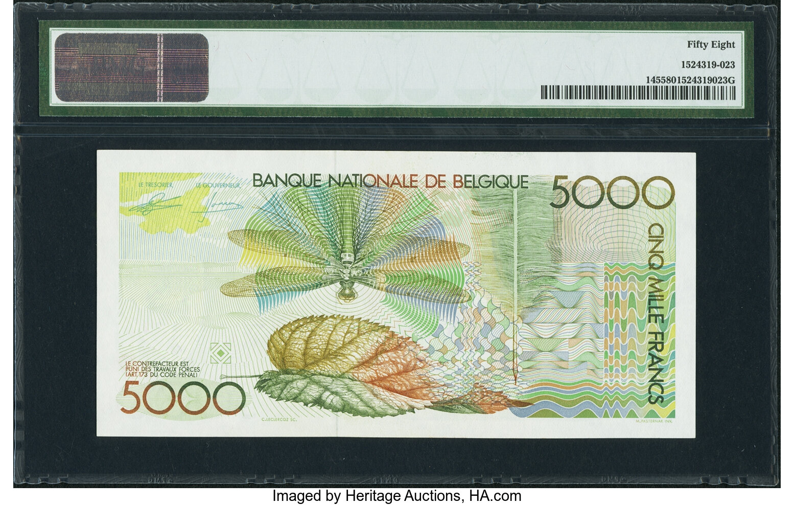 image for: Belgium  5,000 francs (B588as)