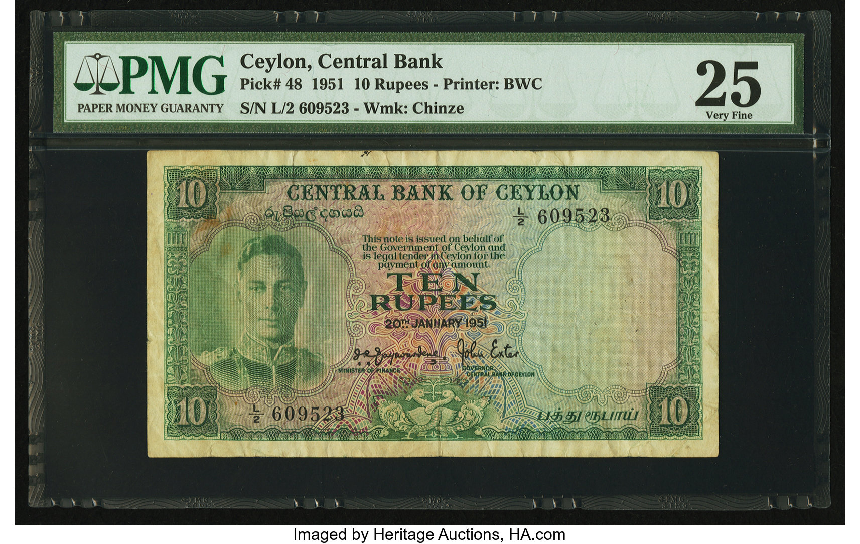 image for: Ceylon  10 rupees(B302a)