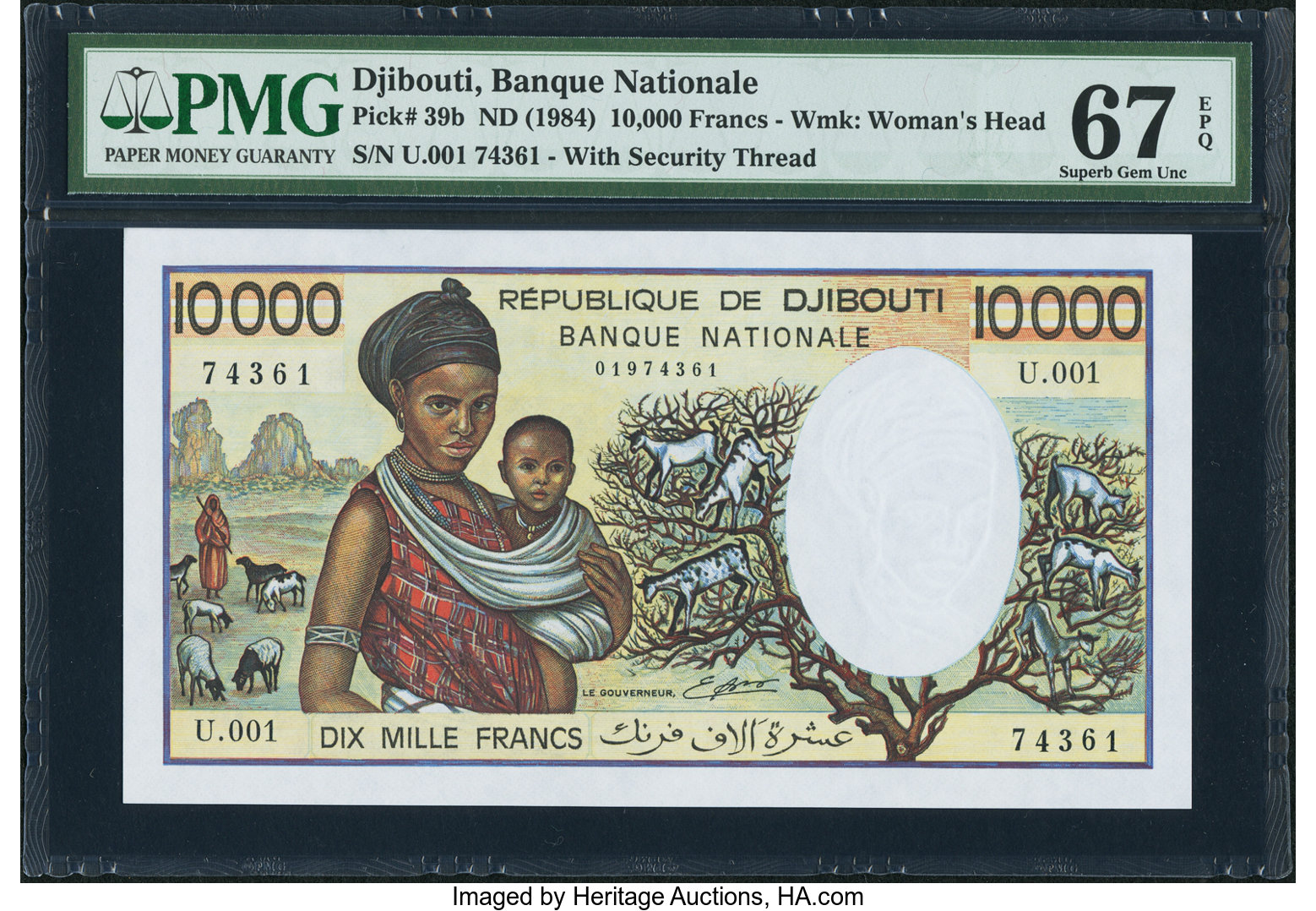 image for: Djibouti  10,000 francs (B104as)