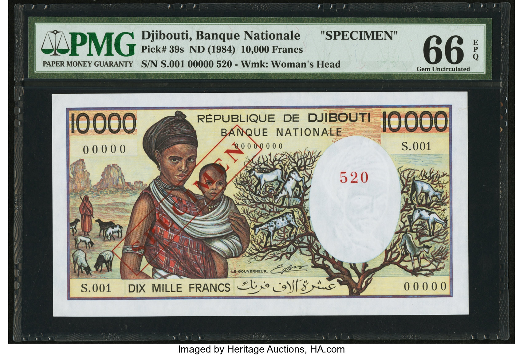 image for: Djibouti  10,000 francs (B104a)