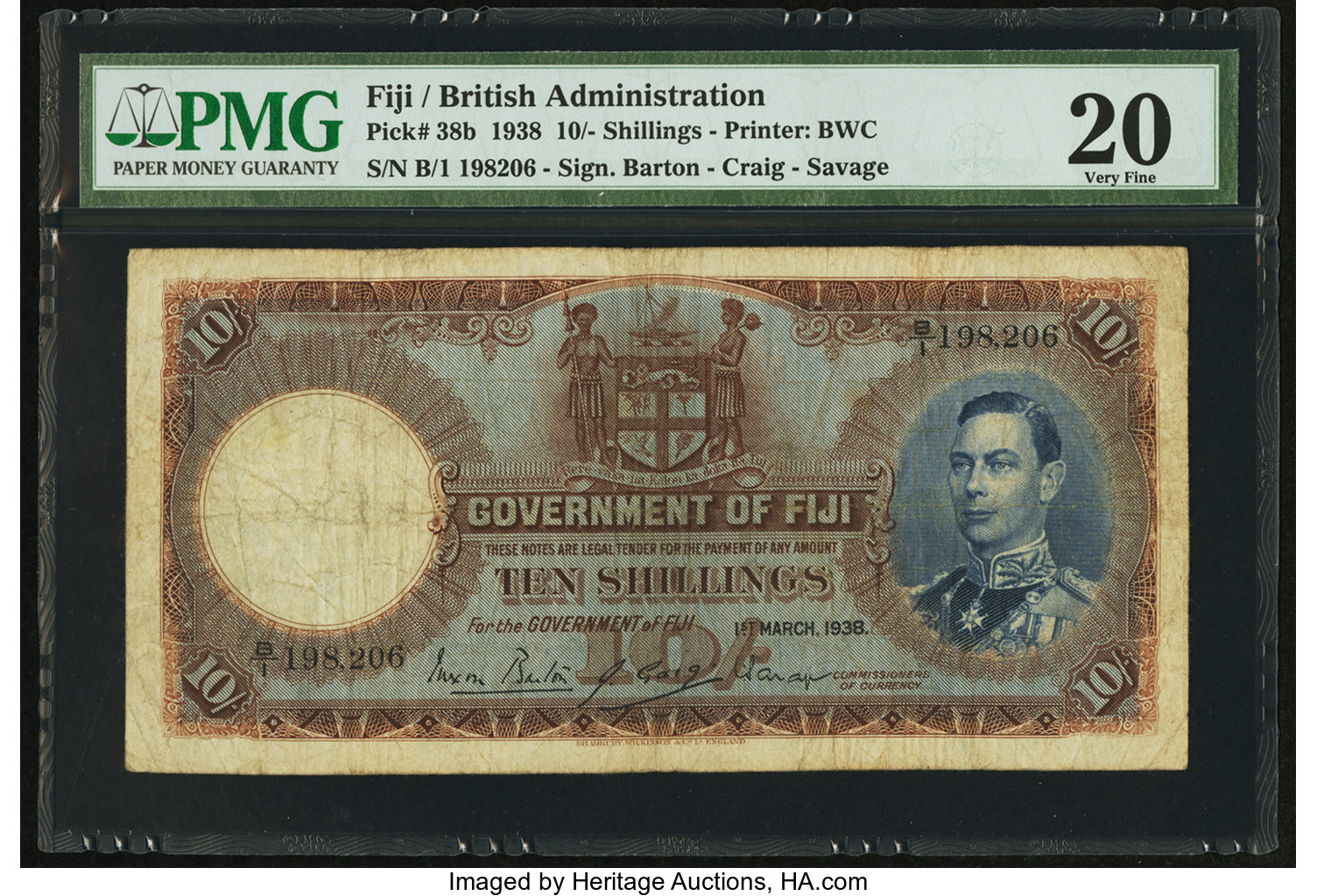 image for: Fiji  10 shillings(B314es)