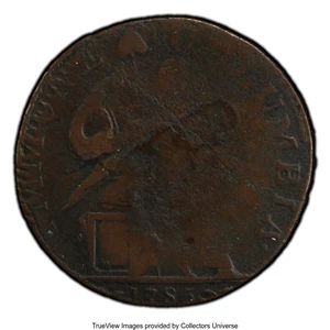 image for: 1785 Vermont Copper, Immune Columbia, RR-1, Bressett 26-Z, W-2250, Low R.6, Good 6 PCGS. ...