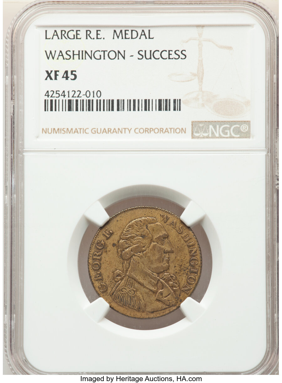 image for: Undated  Washington Success Medal, Large Size, Reeded Edge, XF45 NGC. NGC Census: (2/4). PCGS Population: (4/36).  ...