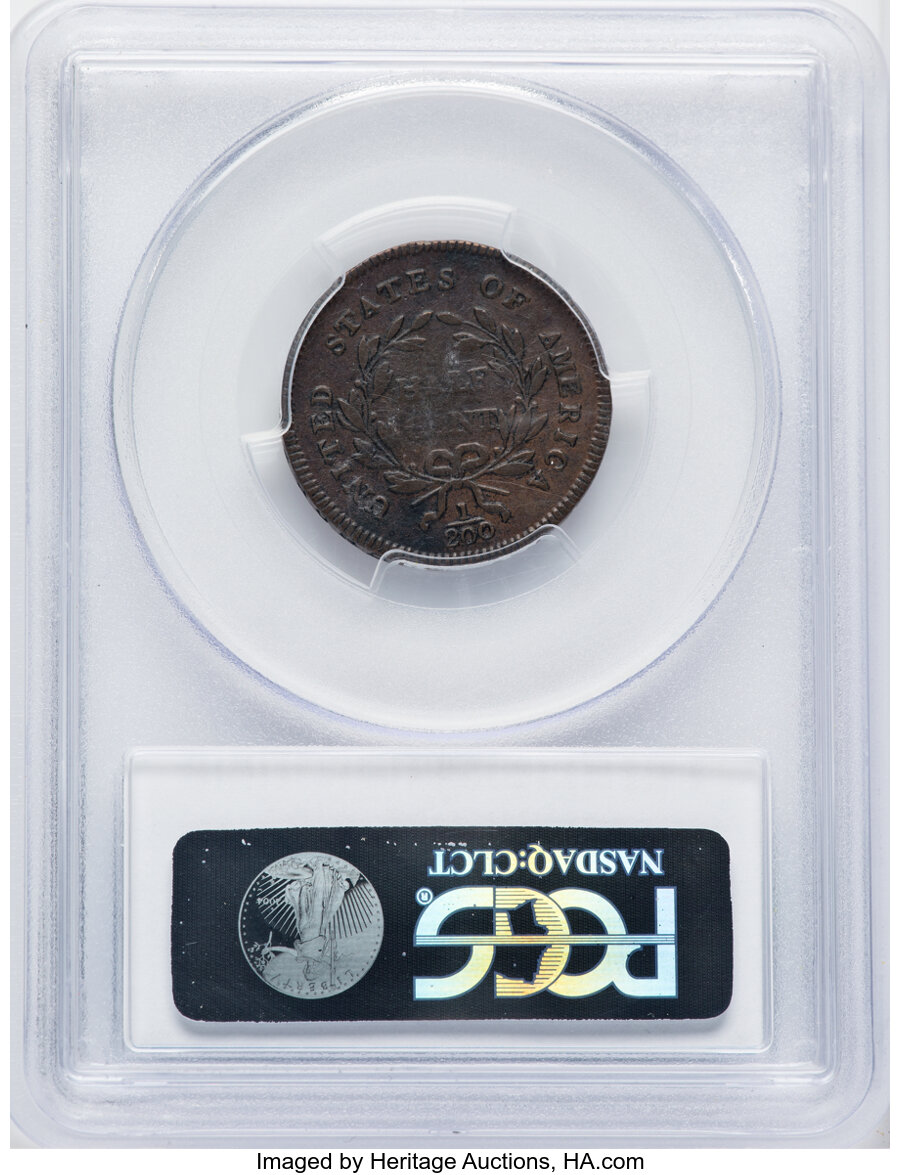 image for: 1795 1/2 C Lettered Edge, C-1, B-1, R.2, VF30 PCGS. CAC.  Mintage 139,690....