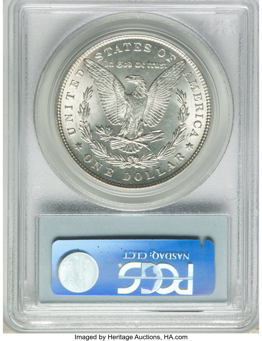 image for: 1885 $1 Dash, VAM-22, MS62 PCGS. PCGS Population: (41/46). NGC Census: (0/0). MS62. ...