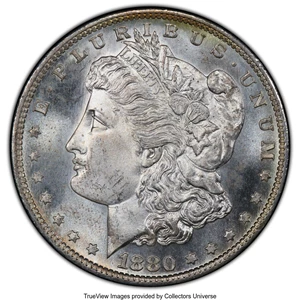 image for: 1880-S $1 Checkmark, VAM-12, MS66 PCGS. Hit List Variety. PCGS Population: (23/10 and 3/6+). NGC Census: (0/0 and 0/0+). CD...