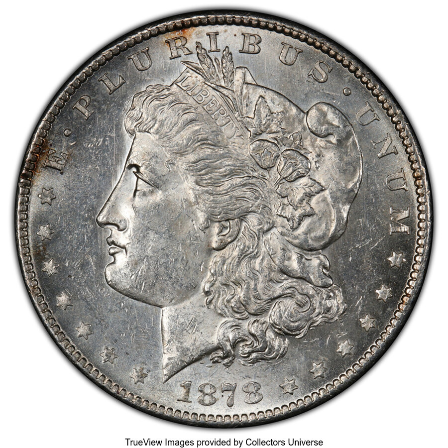 image for: 1878-S $1 Denticle Clash, VAM-17A MS62 PCGS. Hit List Variety. PCGS Population: (22/63 and 1/3+). NGC Census: (3/5 and 0/0+...