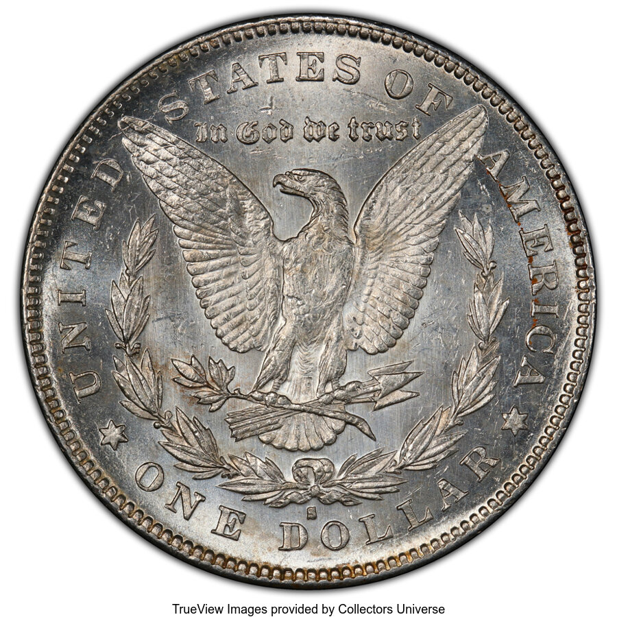 image for: 1878-S $1 Denticle Clash, VAM-17A MS62 PCGS. Hit List Variety. PCGS Population: (22/63 and 1/3+). NGC Census: (3/5 and 0/0+...