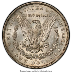 image for: 1883-O $1 Partial E on Reverse, VAM-22A, Hot 50, AU58 PCGS. PCGS Population: (10/73 and 0/1+). NGC Census: (0/0 and 0/0+). ...