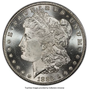 image for: 1885-CC $1 Doubled Dash, VAM-4, MS64 PCGS. Hot 50 Variety. PCGS Population: (31/47 and 0/7+). NGC Census: (48/40 and 4/4+)....