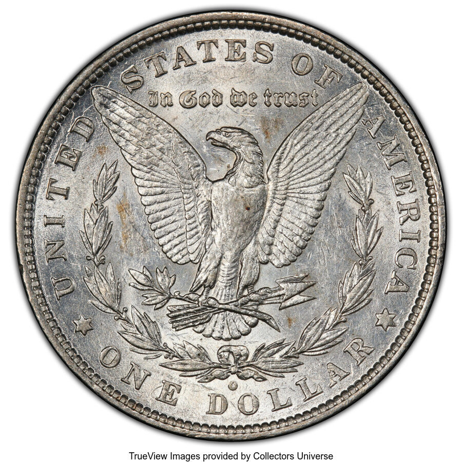 image for: 1880-O $1 Checkmark, VAM-55 AU50 PCGS. Hot 50 Variety. PCGS Population: (4/49 and 0/0+). NGC Census: (0/0 and 0/0+). AU50. ...